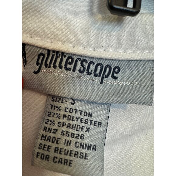 Glitterscape Womens White Denim Jacket With Rhinestone Embellishments Size S - Picture 3 of 6